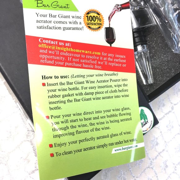 BAR GIANT Wine Aerator Pourer And Stoppe NWT - Picture 7 of 12